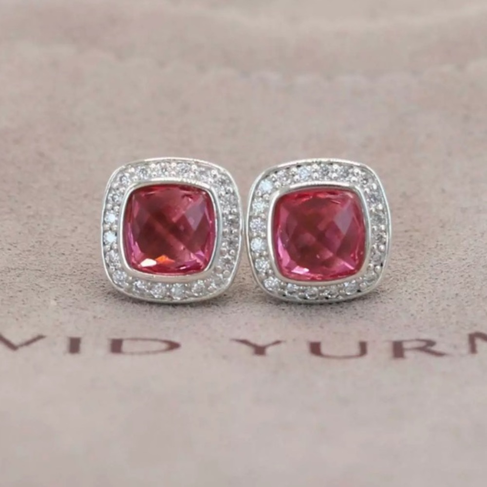 David Yurman Albion Pink Tourmaline Stud Earrings